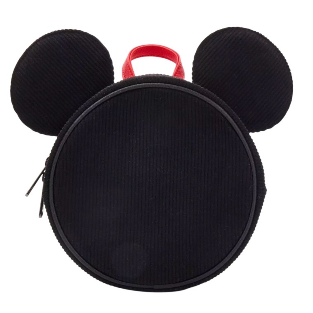 Disney Loungefly Mickey Mouse Minimalist Corduroy Convertible Backpack Black Red